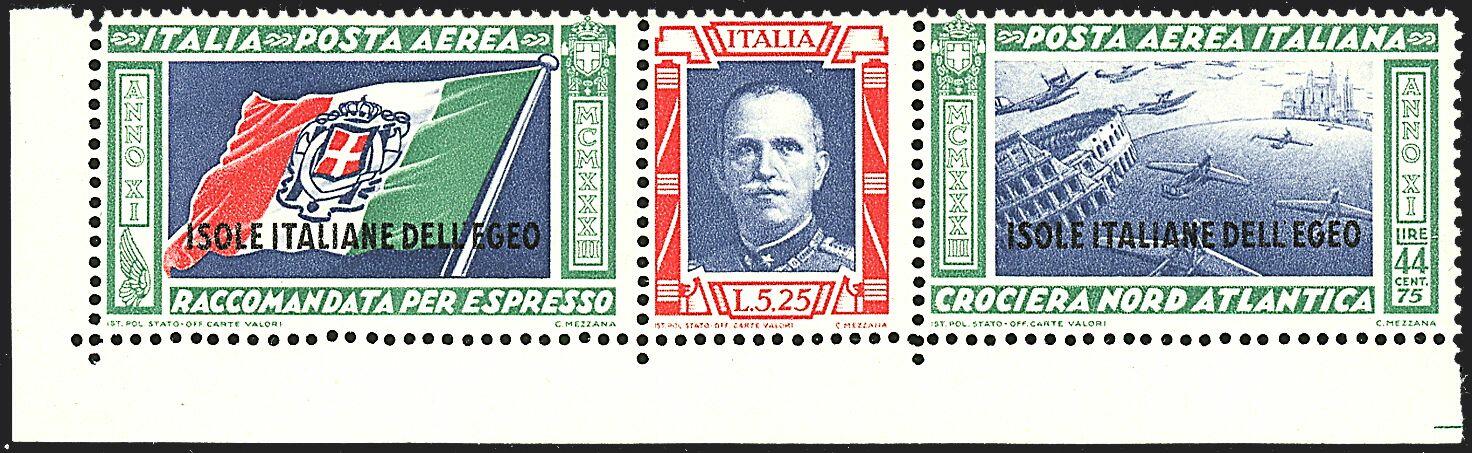 1933 - Trittici (28/29) Due val. SPL e con a.f. - Cert. G. Bolaffi ...