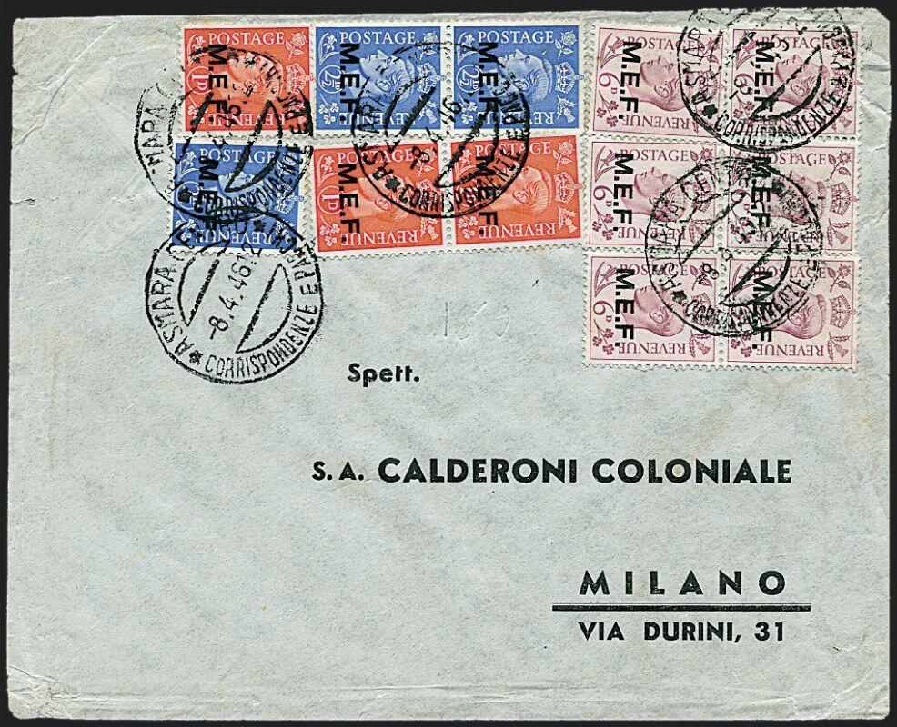 1946 - 1p. rosso chiaro (6) tre valori+ 2 1/2 oltremare chiaro (8) ...