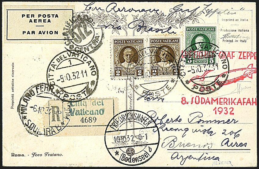 1932 - Ottavo volo in sud America - Aerogramma dalla Città del ...