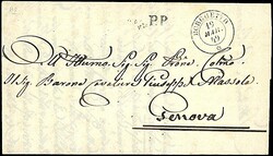 1849 - Lettera c.d.t da BORGHETTO (19/3/49) a Genova con bollo PP / ...