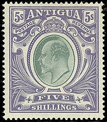 1903 - 5 s. grigio verde e violetto (yv. 28 - SG 40) SPL e con ...