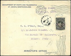 1927 - De Pinedo - TERRANOVA - 60 c. nero con soprastampa rossa AIR ...