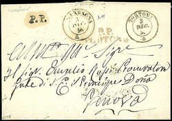 1856 - Lettera c.d.t. da GARBAGNA (3/12/56 - p. 12) a Genova, via ...