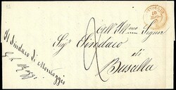 1855 - Lettera c.d.t. da MONTOGGIO in rosso (10/5/55 - p. R3) a ...