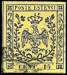 1852 - 15 c. giallo vivo (3a) SPL - Sigla Colla / [Usato]