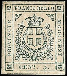 1859 - 5 c. verde (12) SPL - Sigla AD (2.400,00) / [Nuovo con traccia ...