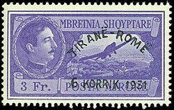 1928 - Tirana - Roma (Yv. 35A/35G) Serie cpl. 7 val. SPL (252,00) / ...