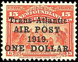 1919 - Alcock - Brown (SG 143) SPL / [Nuovo con traccia di linguella]