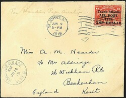 1919 - TERRANOVA - Trans Atlantic Air Post 1919 - One Dollar, con ...