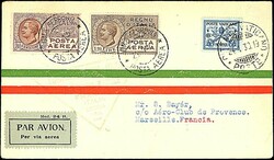 1930 - VATICANO - NAPOLI - MARSIGLIA - 80 c. lilla (3A) + L. 1,20 ...