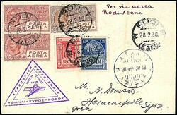 1930 - RODI - ATENE (SYRA) - Aerogramma da Rodi (28/2/30) a Syra - ...