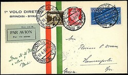 1930 - Volo Brindisi - Syra - Aerogramma da Brindisi (10/4/30) a Syra ...