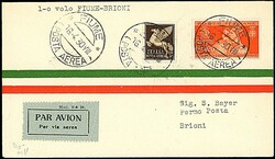1930 - FIUME - BRIONI - Aerogramma da Fiume (16/4/30) a Brioni - ...