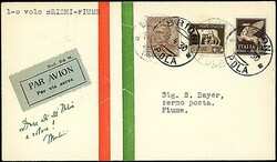 1930 - Volo BRIONI - FIUME - Aerogramma da Brioni (14/4/30) a Fiume - ...