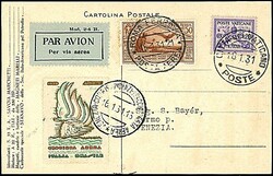 1931 - VATICANO - ROMA - VENEZIA - Cartolina della Crociera Atlantica ...
