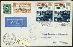 1934 - SOMALIA - Servizio aereo - 25 c. indaco e bruno arancio (2) ...