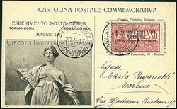 1917 - Volo Roma - Torino - Cartolina bianca del Circolo Filatelico ...