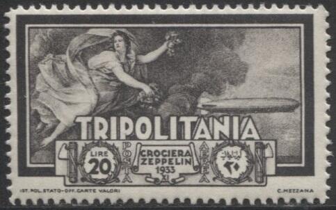 Tripolitania 1933 Crociera Zeppelin, 6 valori (N° PA 22/27 - cat. ...