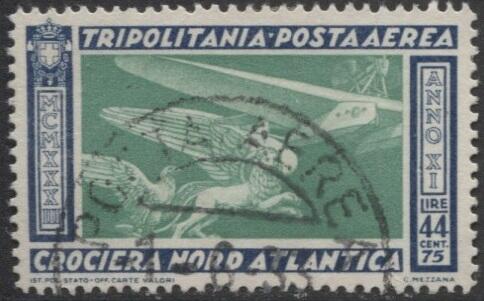 Tripolitania 1933 posta aerea, Crociera Balbo, 2 valori, annulli ...