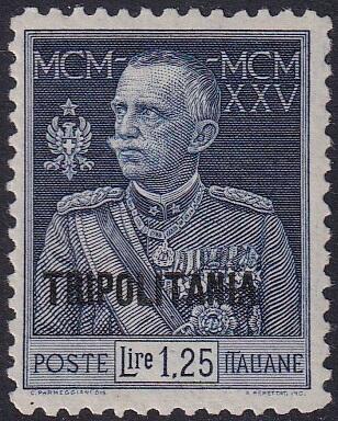 Tripolitania 1925/26 Giubileo del Re, 1,25 L. dentellatura 11, raro ...