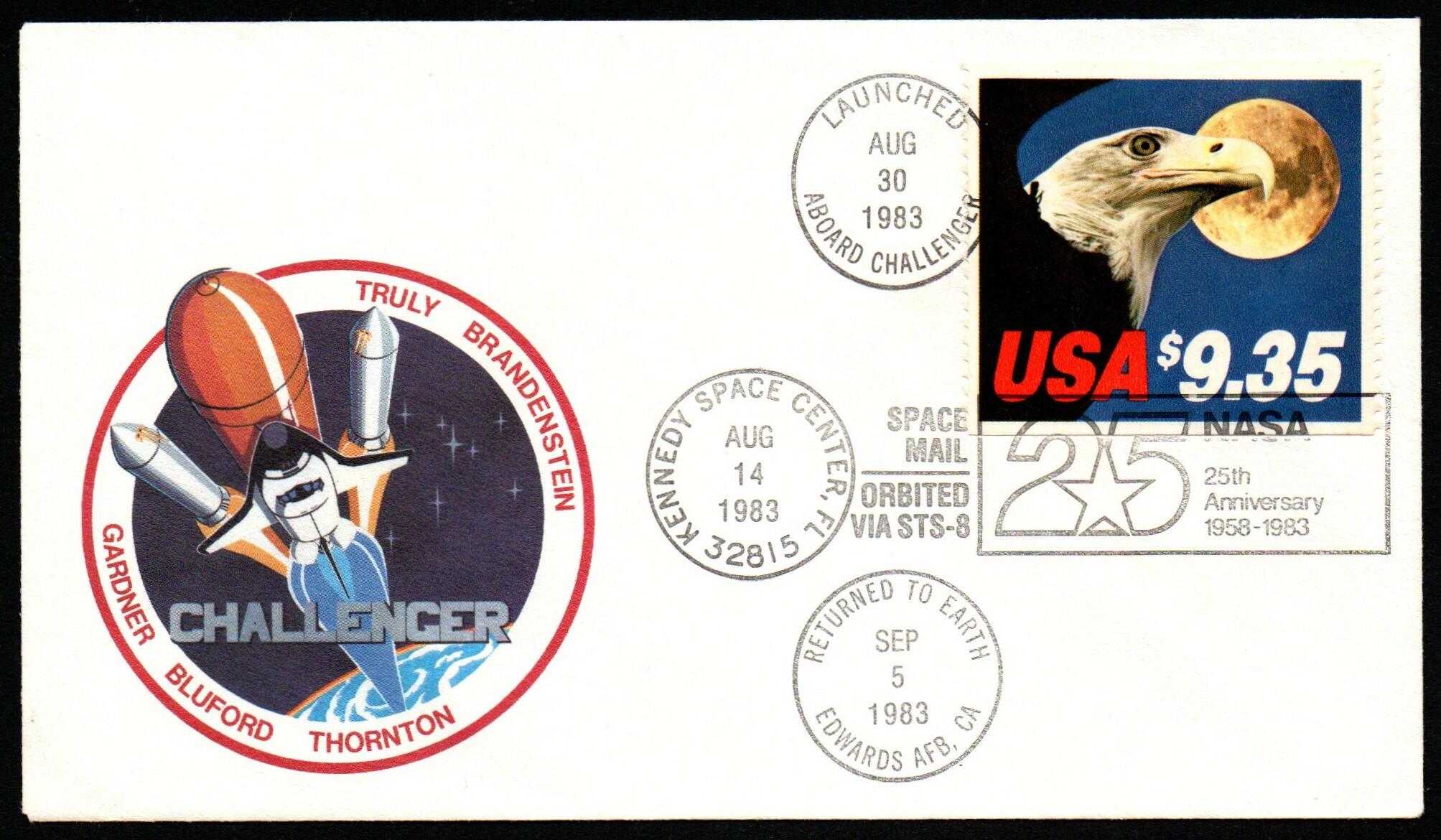 Spazio 1983 Stati Uniti CHALLENGER tre FDC più un francobollo - 1989 ...