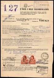 Repubblica, Modello 266 con coppia del 25 L. 350° Anniversario Morte ...