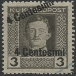 Occupazione Austriaca 1918 4 C. su 3 bruno oliva, con doppia ...