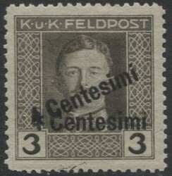 Occupazione Austriaca 1918 4 C. su 3 bruno oliva, con doppia ...