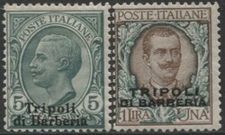 Tripoli di Barberia 1909 serie completa di 10 valori (N° 1/10 - cat. ...
