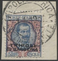 Tripoli di Barberia 1909 francobolli d'Italia del 1901/09 ...
