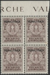 Tripolitania 1931 recapito autorizzato, 10 C. bruno rossastro, in ...