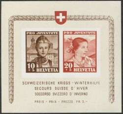Svizzera 1941 foglietto Pro Juventute, Soccorso Invernale (N° BF 6 - ...