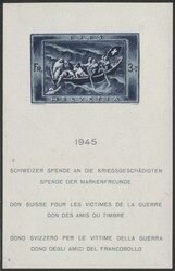 Svizzera 1945 foglietto Dono Svizzero per le Vittime di Guerra (N° ...
