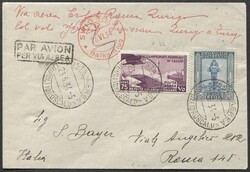 29 Giugno 1934 posta aerea, Tripoli - Roma - Zurigo col volo speciale ...