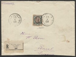 La Canea, bella lettera raccomandata affrancata per 1 L. annullato LA ...