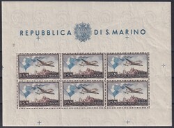 San Marino 1951 foglietto Bandiera, di splendida qualità e ottimo ...