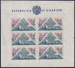 San Marino 1952 foglietto IV° Giornata Filatelica, 200 L. policromo, ...