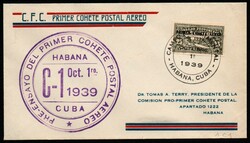 Posta razzo, blocco composto da buste, francobolli e erinnofili di ...