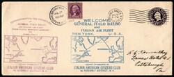Posta aerea Stati Uniti 1930 busta commemorativa Generale Italo Balbo ...