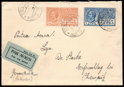 Regno 1928 posta aerea, lettera da Trieste a Chemnitz Prob. con volo ...