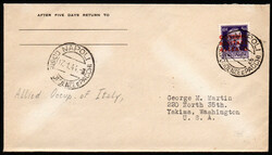 Occupazione Anglo Americana 1943 due lettere affrancate una con 50 C. ...