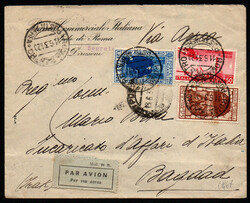 Regno 1934 posta erea, due buste con interessanti affrancature, una ...