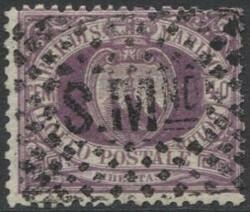 San Marino 1877 Cifra o Stemmi, serie completa di 7 valori (N° 1/7 - ...