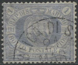 San Marino 1894/99 1 L. oltremare (N° 31 - cat. € 1.100,00)