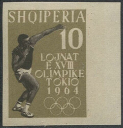Albania 1962 Giochi Olimpici di Tokio, serie di 5 valori, non ...