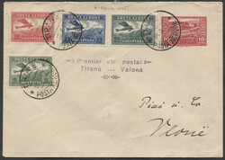 Posta aerea, Primo volo postale da Tirana a Valona, 30 Maggio 1925, ...