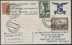 Cartolina volo da Bruxelles per Varsavia, 14 Settembre 1935, con ...
