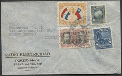 Busta volo da Asuncion in Paraguay per l'Italia a Sestri "Genova", 15 ...