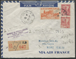 Posta aerea 1947 volo posta aerea via Air France, affrancata per 29 F ...