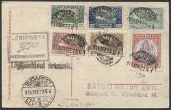 Cartolina mostra filatelica a Budapest, 24 Settembre 1923, con serie ...